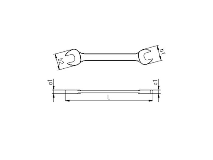 0100 İki Ağız Anahtar Kısa Boy 10x11 mm - Görsel 2