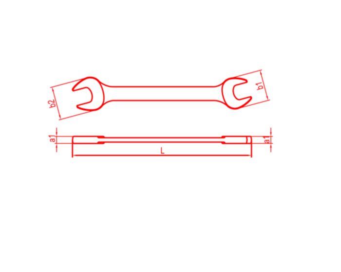 0130 İki Ağız Anahtar Uzun Boy 46x50 mm - Görsel 2