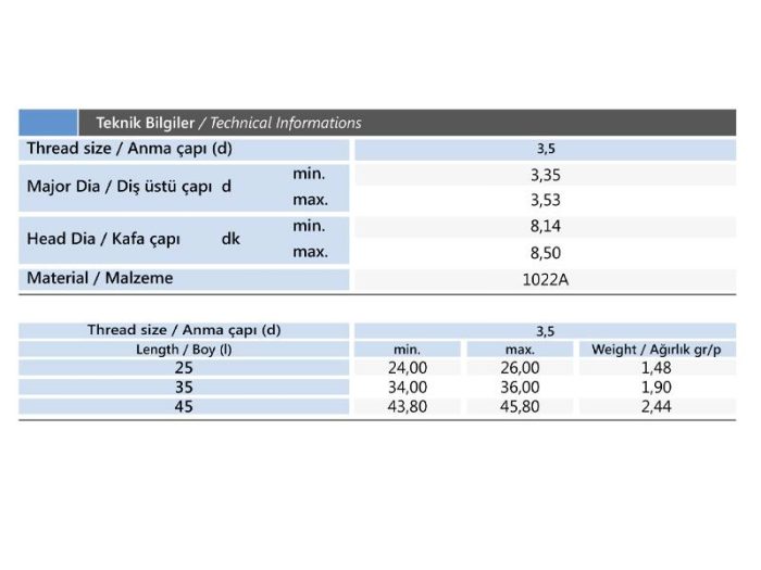 3.5x25 mm Matkap Uçlu Alçıpan Vidası - Görsel 3