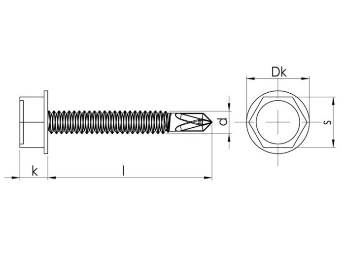 6.3x38 mm Çatı Trapez Vidası DIN 7504-K - Görsel 2