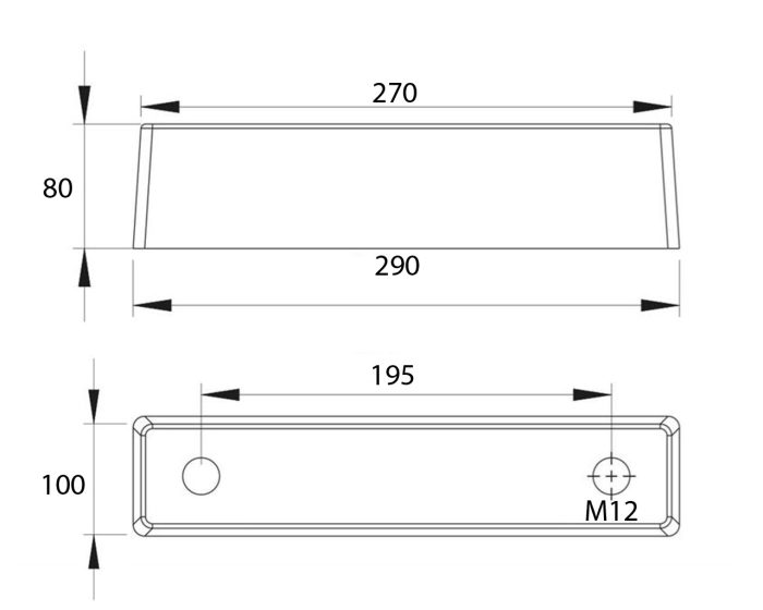 Tır Kamyon Kasa Arka Dyama Takozu 270x290 mm - Görsel 2